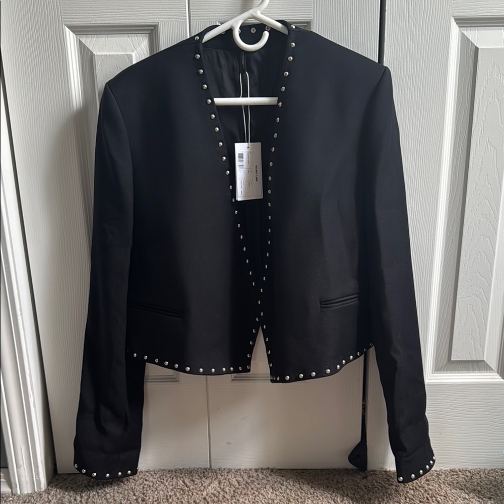 Helmut Lang Black Studded Blazer Classic Suit Jacket NWT 8